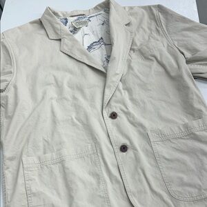 V I N T A G E:Men’s Cream Chore Blazer Jacket Size Large